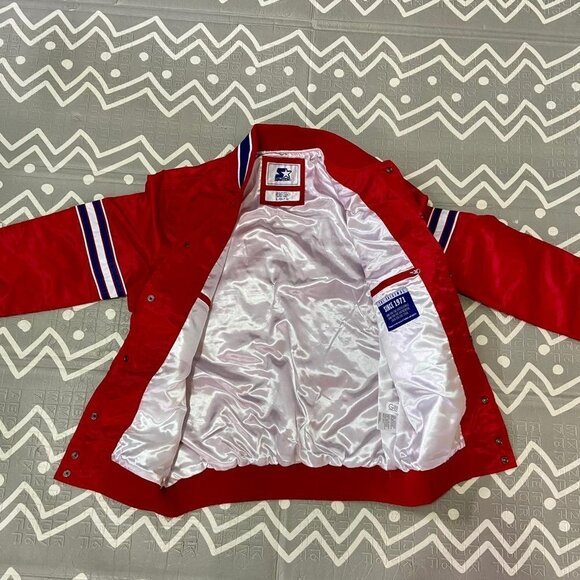 Vintage retro starter New york Ny rangers varsity letterman bomber hockey jacket - Picture 5 of 10